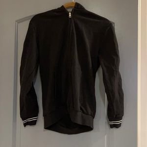 Calvin Klein large black white zip up logo hoodie